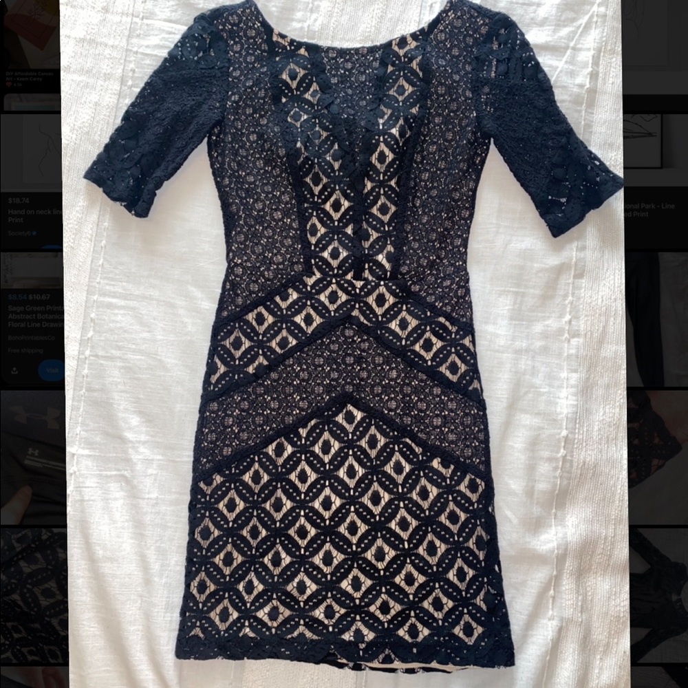 1/2 or XS black lace cocktail dress
